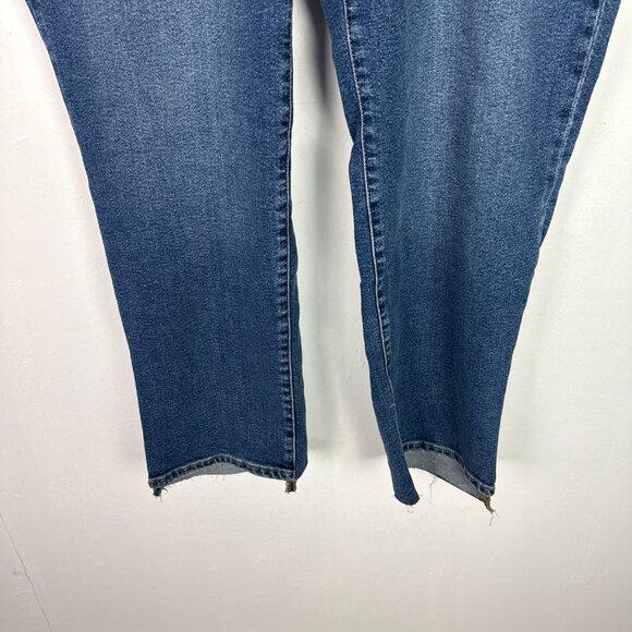 Good American Good Classic Raw Step Hem Straight Leg Jeans Indigo Plus Size 15 - Picture 4 of 11